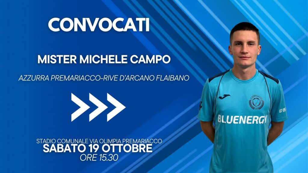 Eccellenza FVG, i convocati di mister Campo per Azzurra-Rive Flaibano