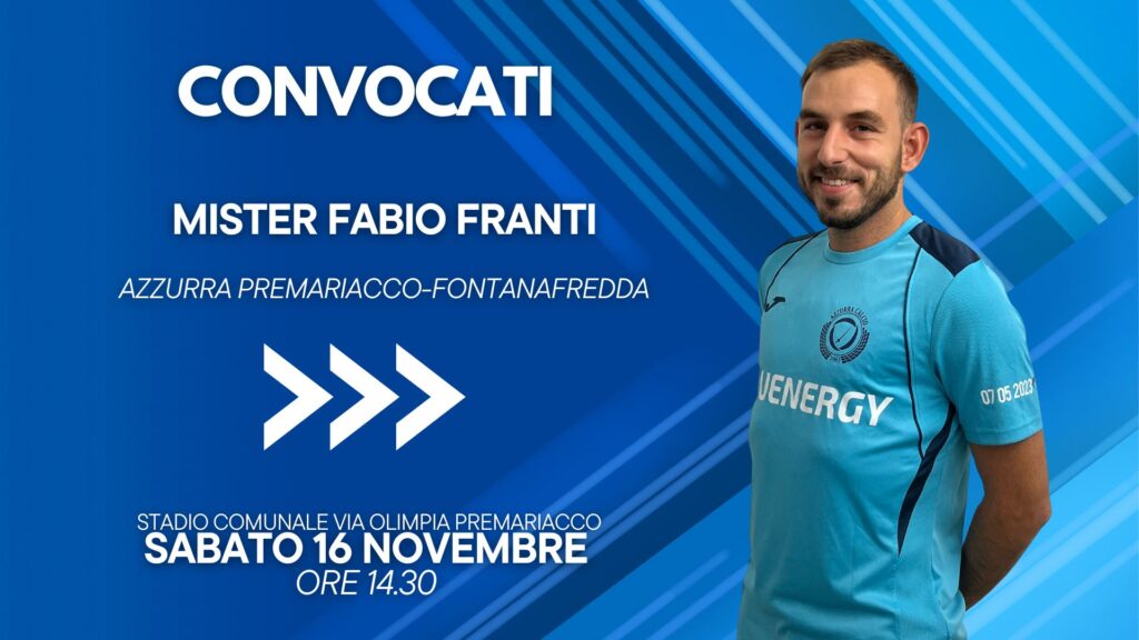 Eccellenza FVG, i convocati di mister Franti per Azzurra Premariacco-Fontanafredda